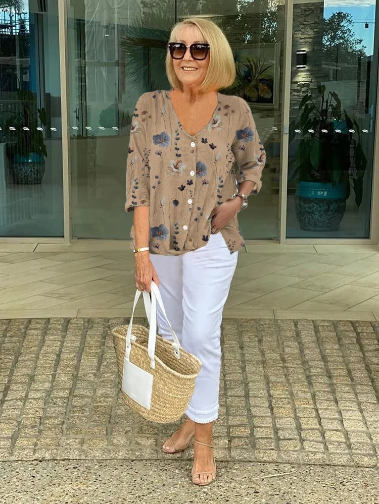 Bellamy | Florale Französische Vintage-Bluse