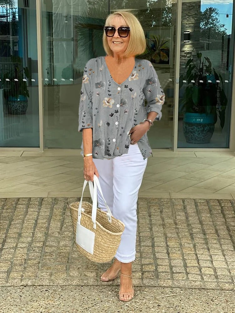 Bellamy | Florale Französische Vintage-Bluse