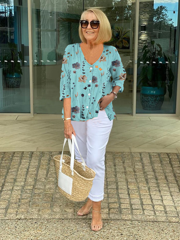 Bellamy | Florale Französische Vintage-Bluse